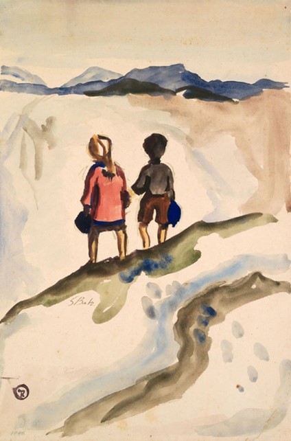 Children Alone created by Samuel Bak in 1946 in the Landsberg DP camp